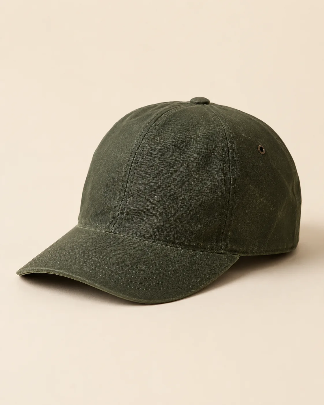 Forest green waxed cotton cap
